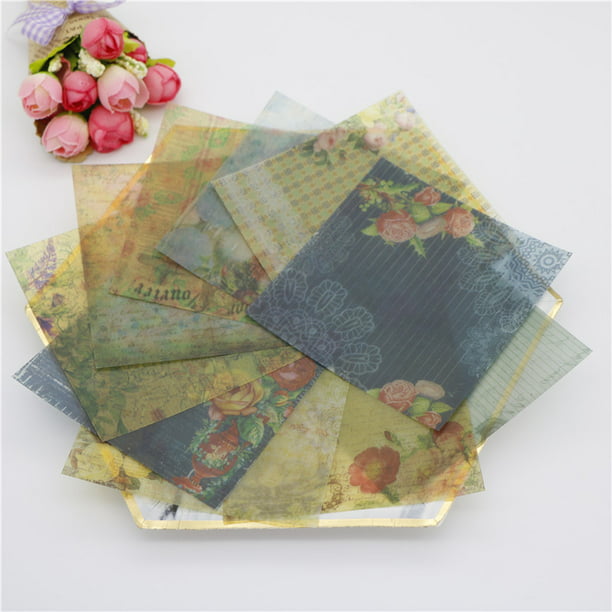 10pcs vintage flowers vellum paper stickers for scrapbooking card makinhm